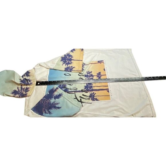 FRESH LAUNDRY Hoodie Graphic Print Tropical California Shirt White XL 18-8 - Picture 8 of 9
